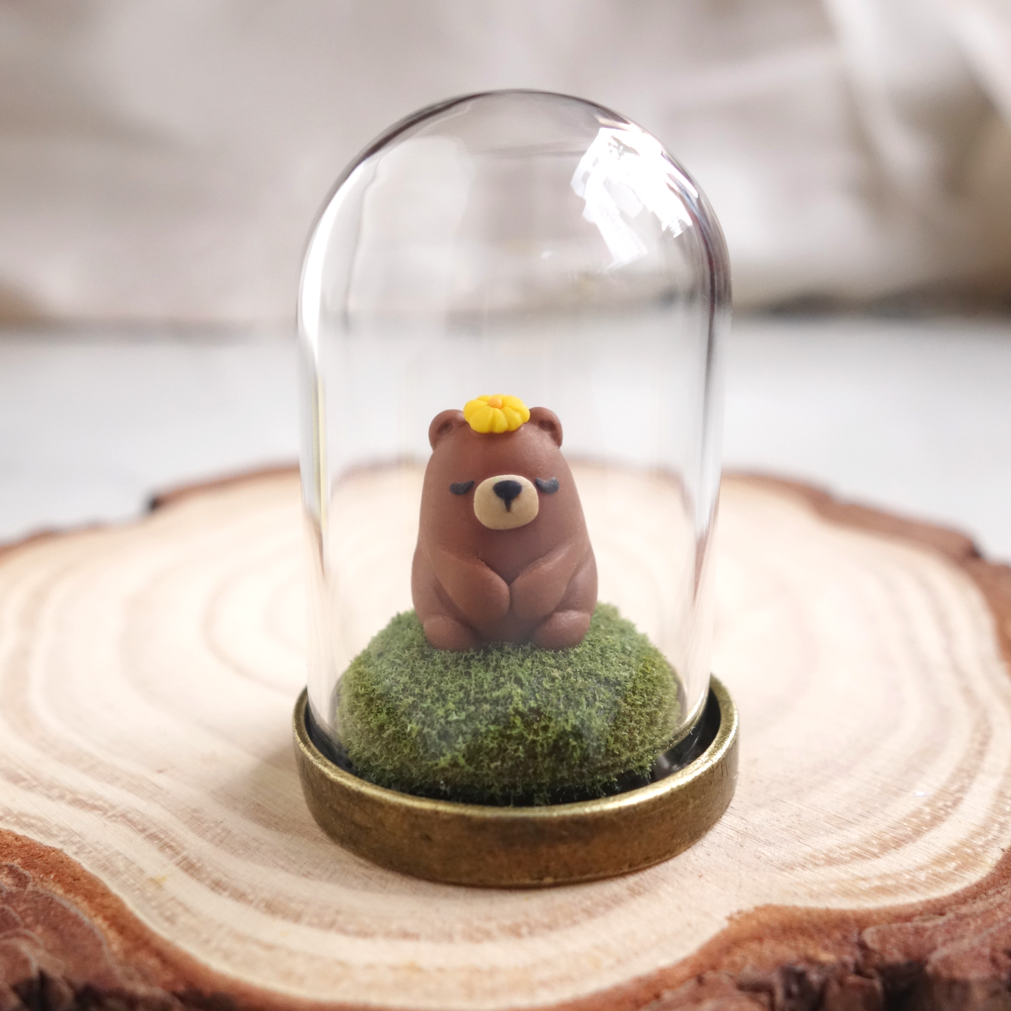 Animal Friendship Glass Dome Figure