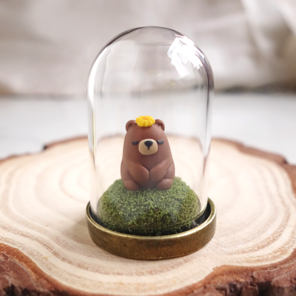 Animal Friendship Glass Dome Figure