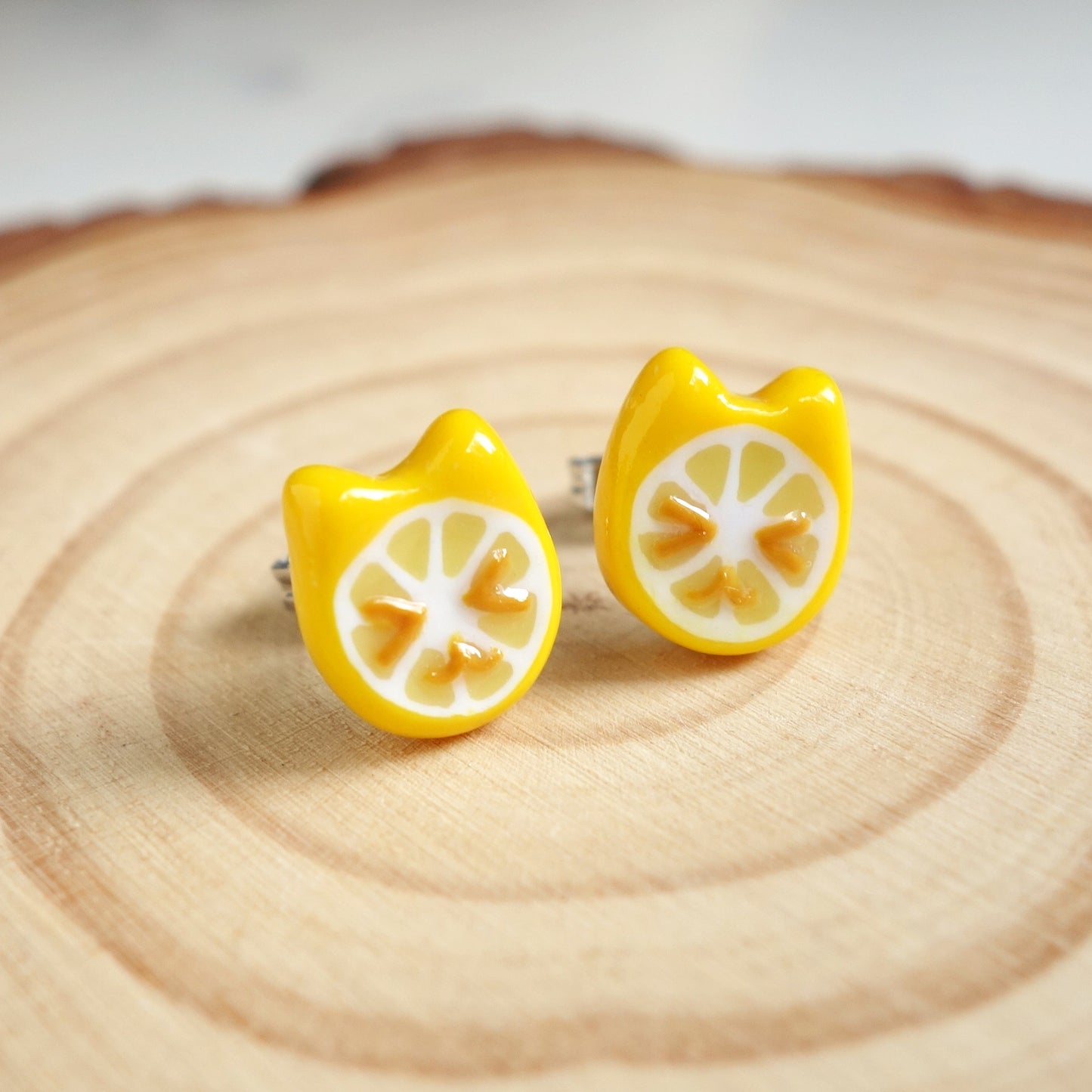 Cat Lemon Ear Studs