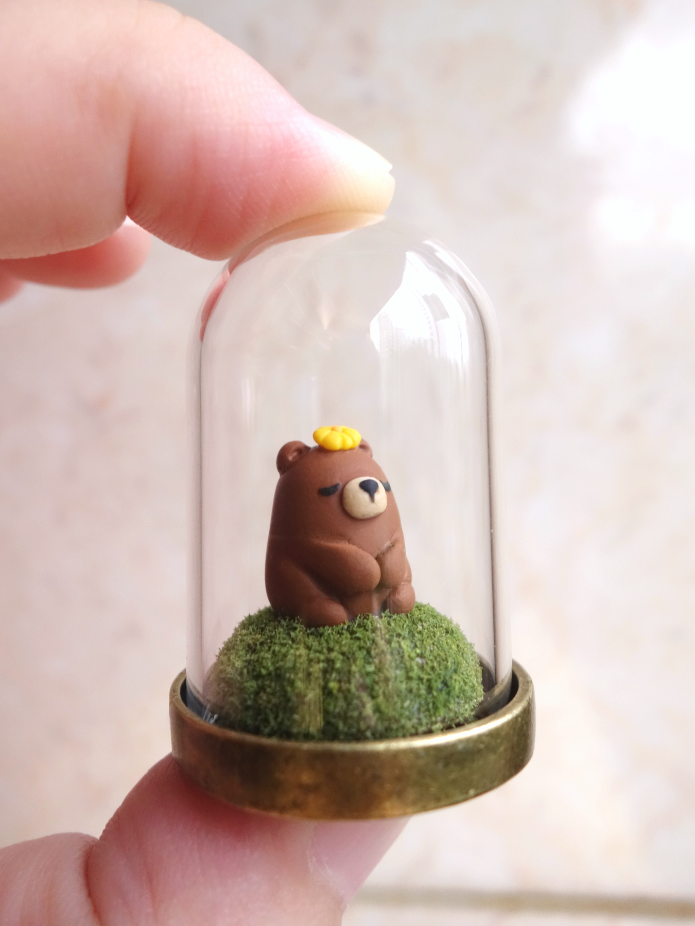 Animal Friendship Glass Dome Figure