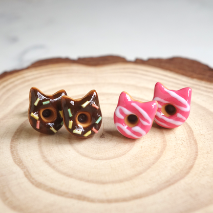 Cat Donut Ear Studs