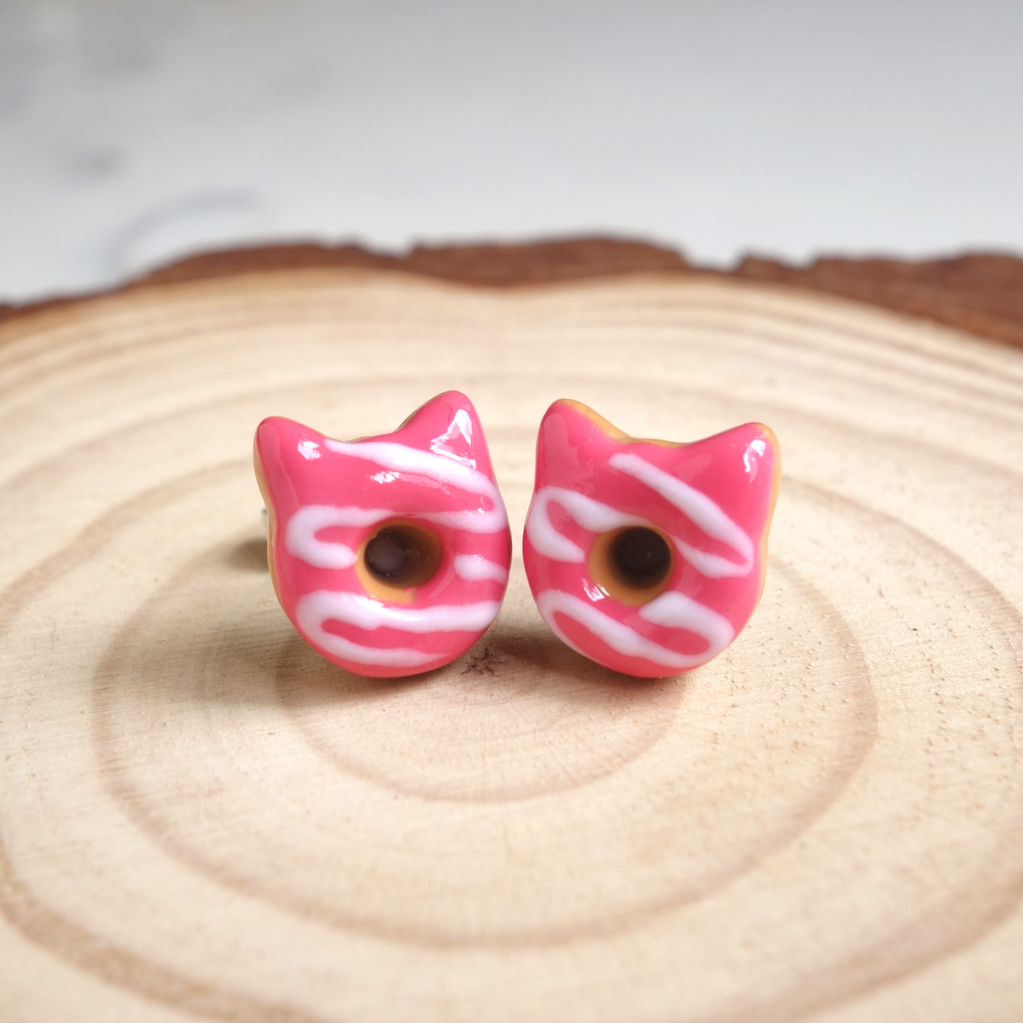 Cat Donut Ear Studs