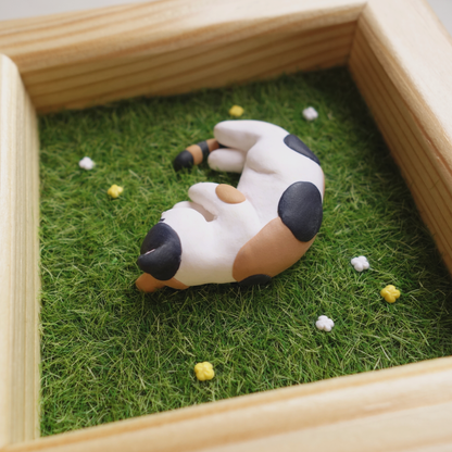 Afternoon Nap III - Framed Clay Artwork