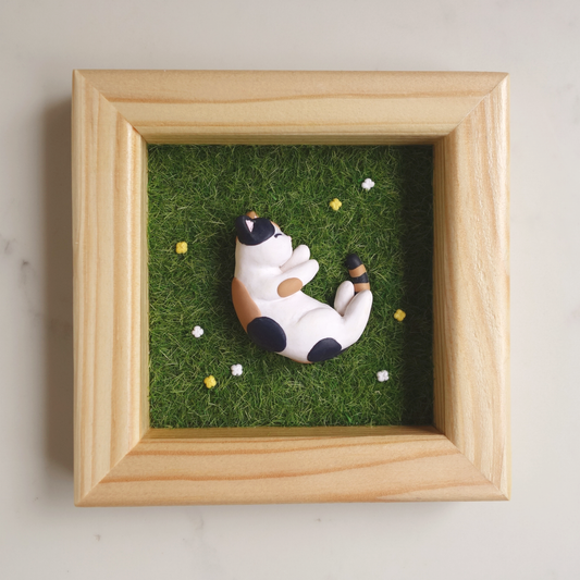 Afternoon Nap III - Framed Clay Artwork